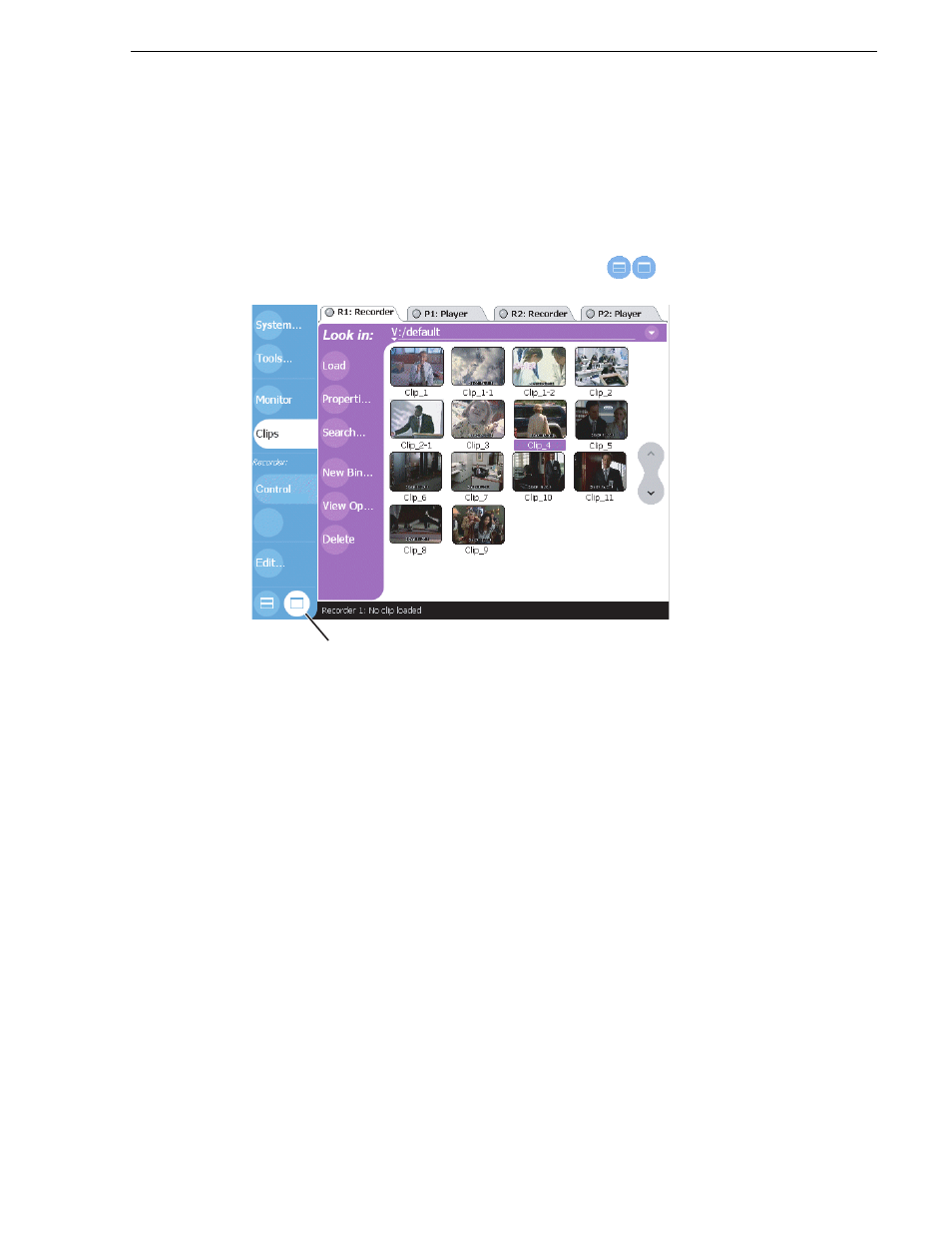 Selecting split or full screen mode | Grass Valley M-Series iVDR User Manual v.2.0.10 User Manual | Page 229 / 324