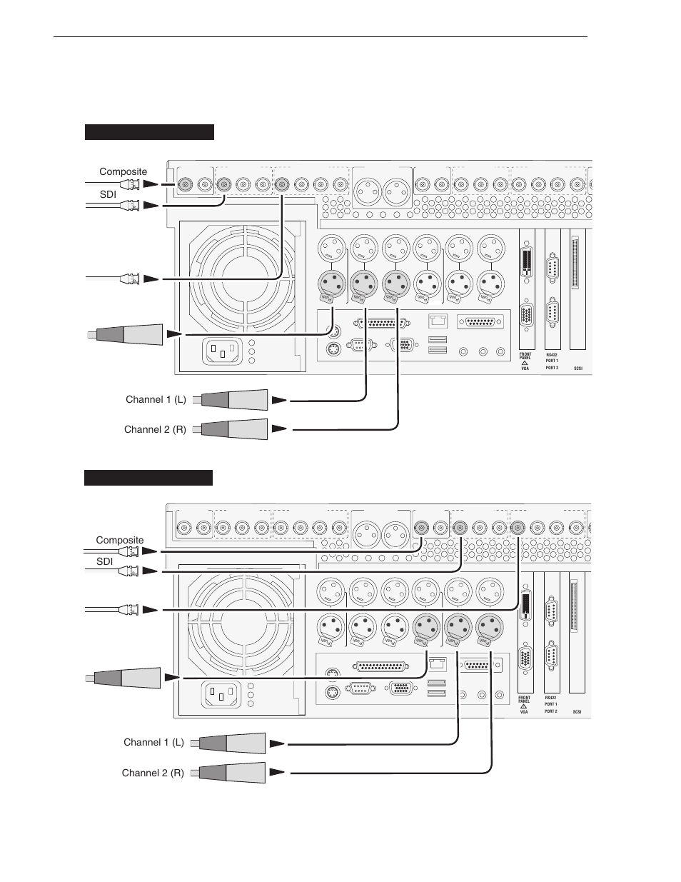 M-222d/m-322d: recorder input connections, Chapter 1 installing the m-series ivdr | Grass Valley M-Series iVDR User Manual v.2.0.10 User Manual | Page 24 / 324