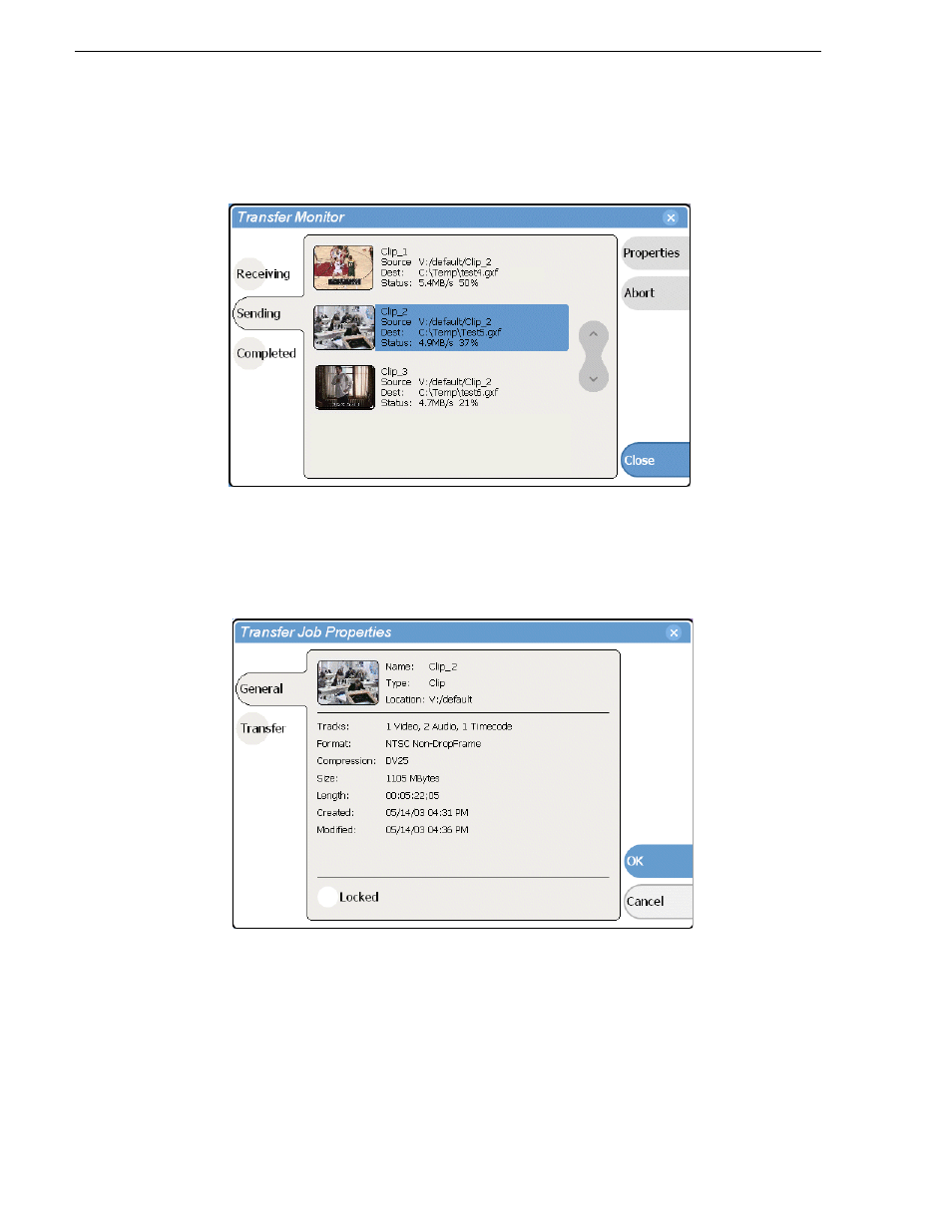 Viewing detailed transfer job properties | Grass Valley M-Series iVDR User Manual v.2.0.10 User Manual | Page 270 / 324