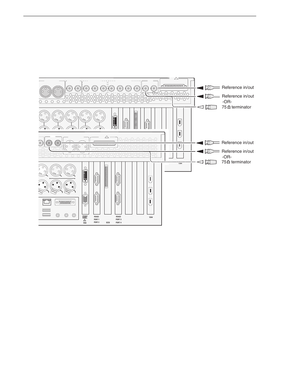 Reference video connections, Chapter 1 installing the m-series ivdr | Grass Valley M-Series iVDR User Manual v.2.0.10 User Manual | Page 28 / 324