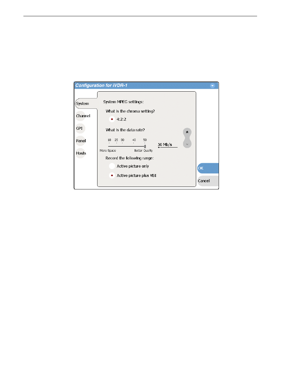 Select the video input | Grass Valley M-Series iVDR User Manual v.2.0.10 User Manual | Page 34 / 324