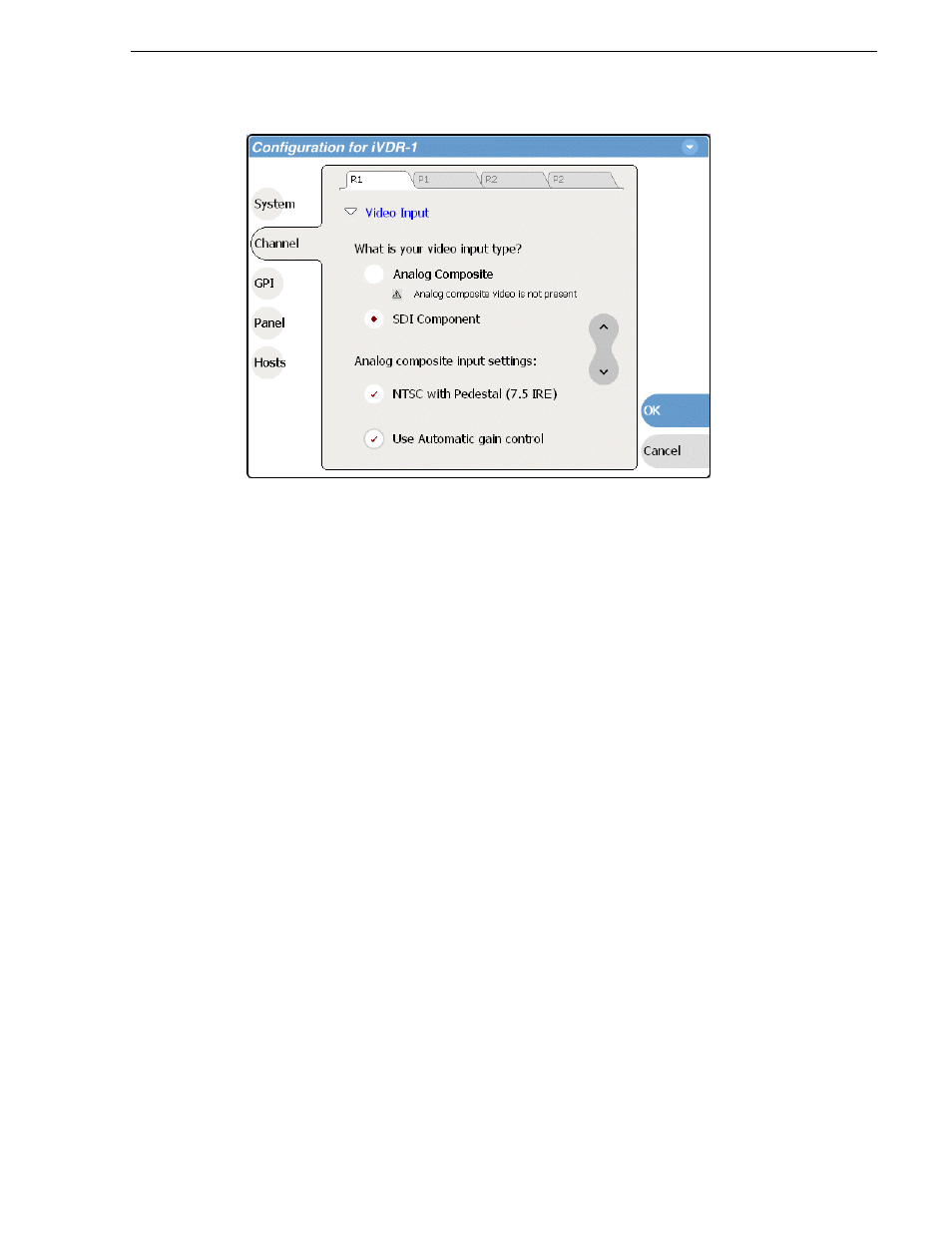 Select the audio input (digital models only) | Grass Valley M-Series iVDR User Manual v.2.0.10 User Manual | Page 35 / 324