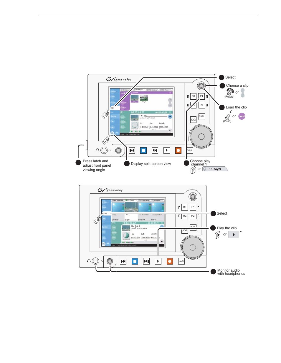 To play a clip | Grass Valley M-Series iVDR User Manual v.2.0.10 User Manual | Page 57 / 324