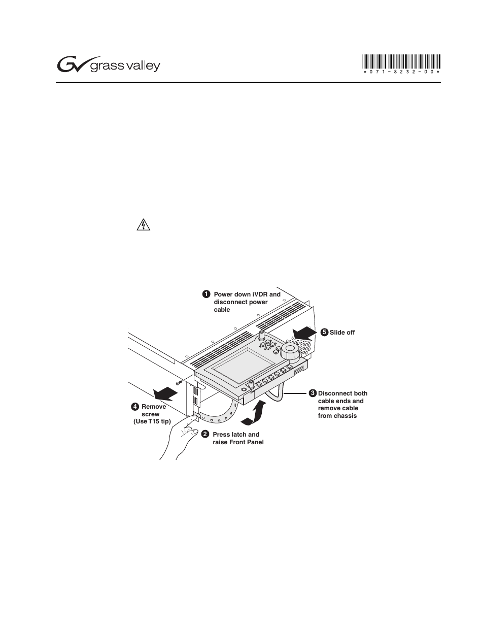 Grass Valley M-Series iVDR Front Panel Cradle Kit Instructions User Manual | 2 pages