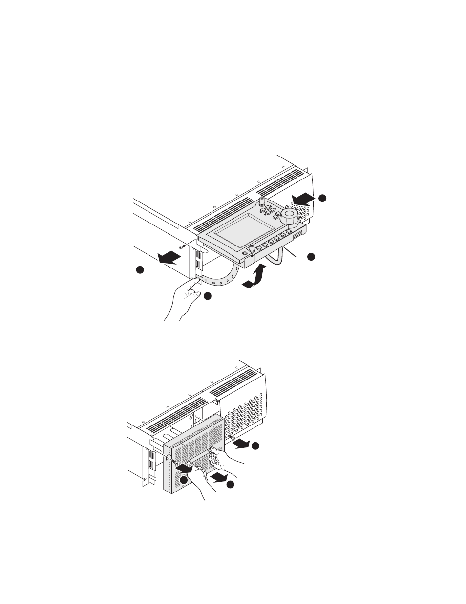 Remove the front panel or door, Remove the fan module | Grass Valley M-Series iVDR Upgrade Kit Installation User Manual | Page 35 / 50