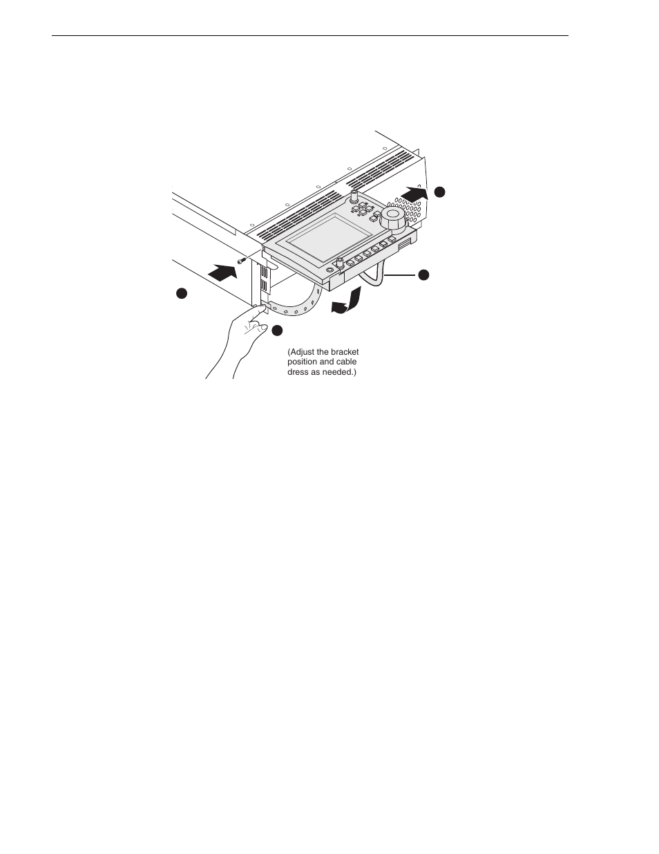 Install the front panel, Power-on and adjust display brightness, Calibrate the touch panel | Grass Valley M-Series iVDR Upgrade Kit Installation User Manual | Page 42 / 50
