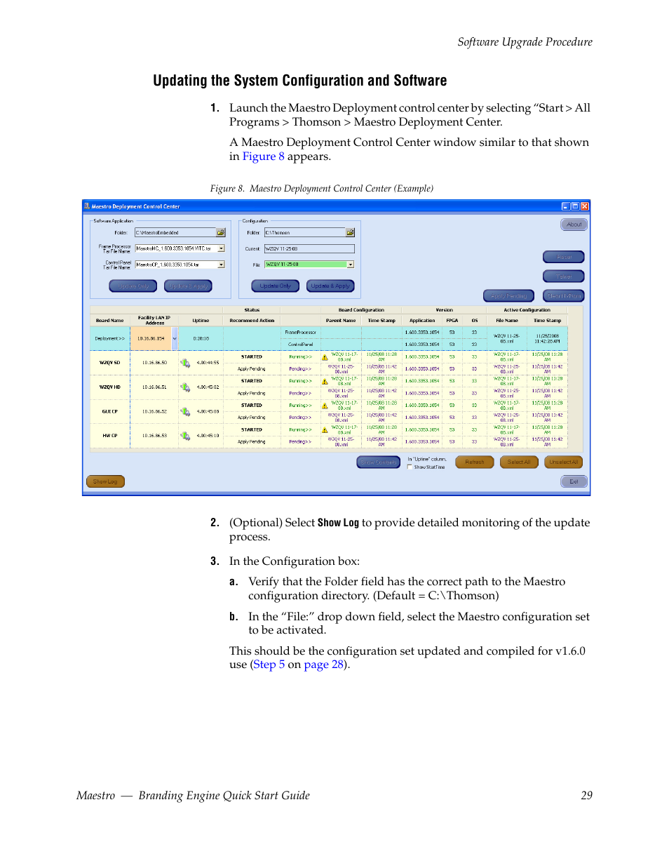 Updating the system configuration and software, Previous | Grass Valley Maestro Master Control Branding Engine v.1.6.0 User Manual | Page 29 / 78