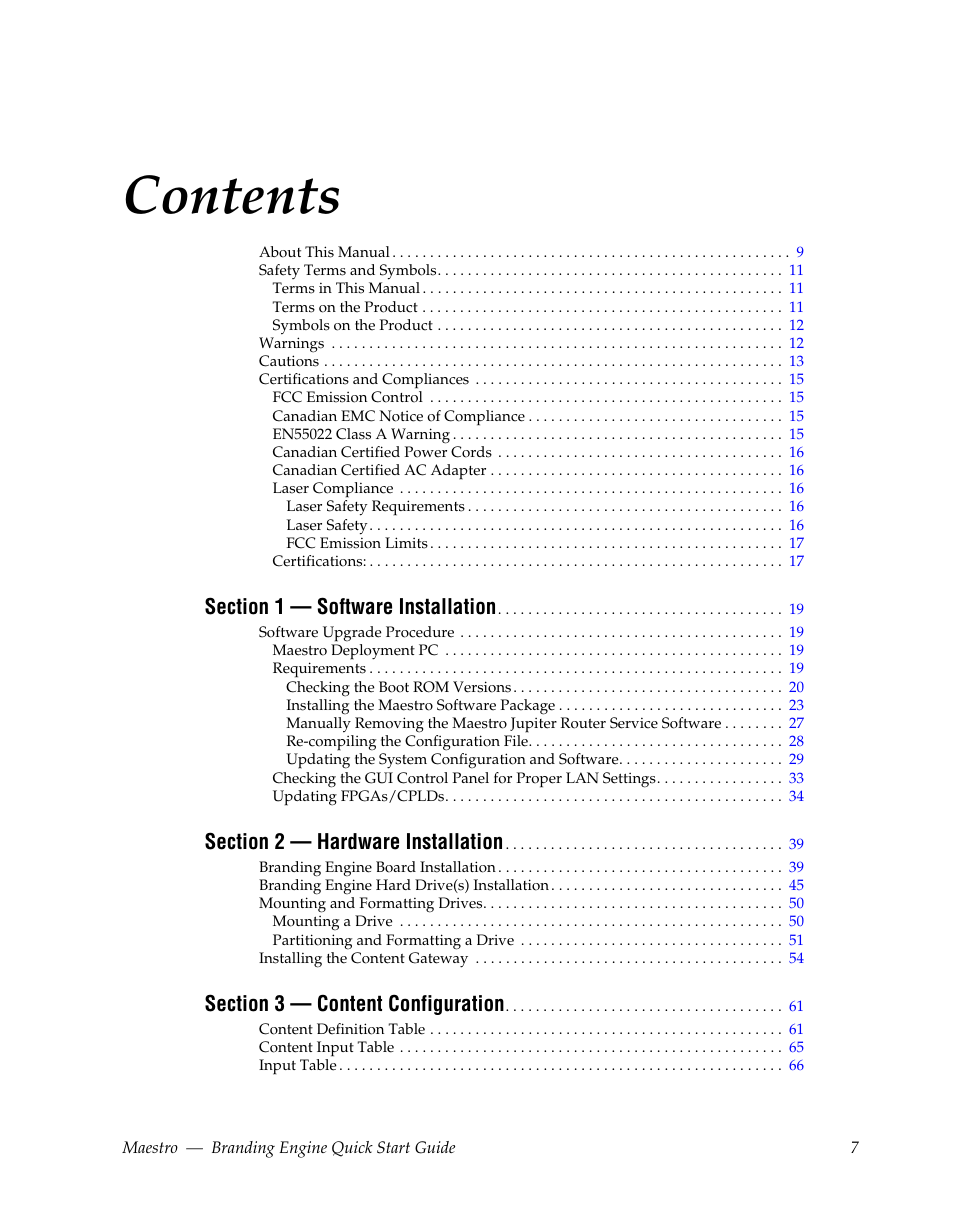 Grass Valley Maestro Master Control Branding Engine v.1.6.0 User Manual | Page 7 / 78
