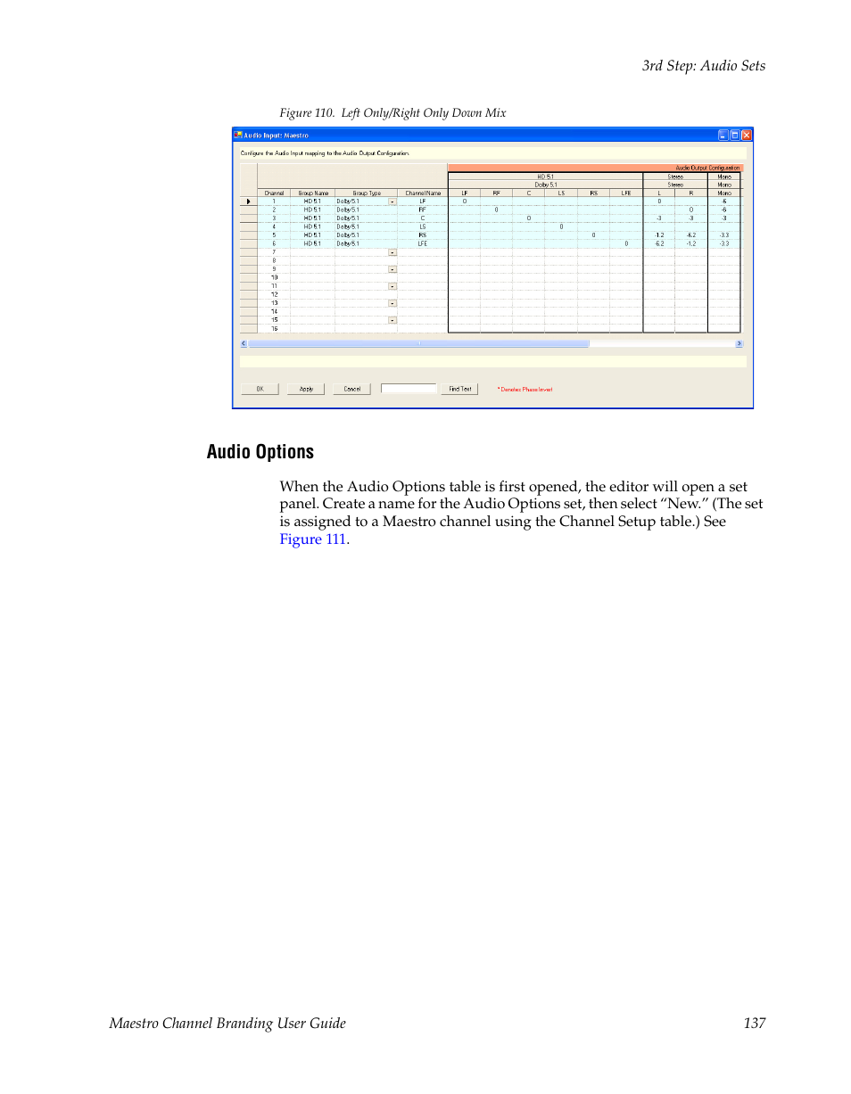 Audio options, Figure 110 | Grass Valley Maestro Master Control v.1.7 User Manual | Page 141 / 234