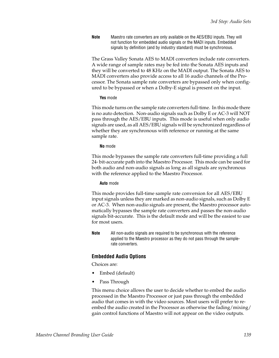 Grass Valley Maestro Master Control v.1.7 User Manual | Page 143 / 234