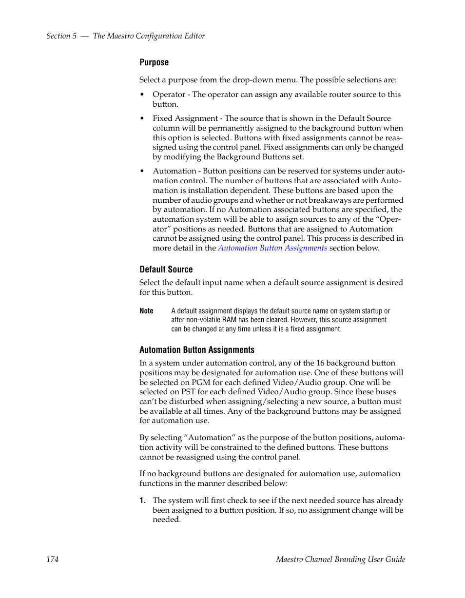 Grass Valley Maestro Master Control v.1.7 User Manual | Page 178 / 234