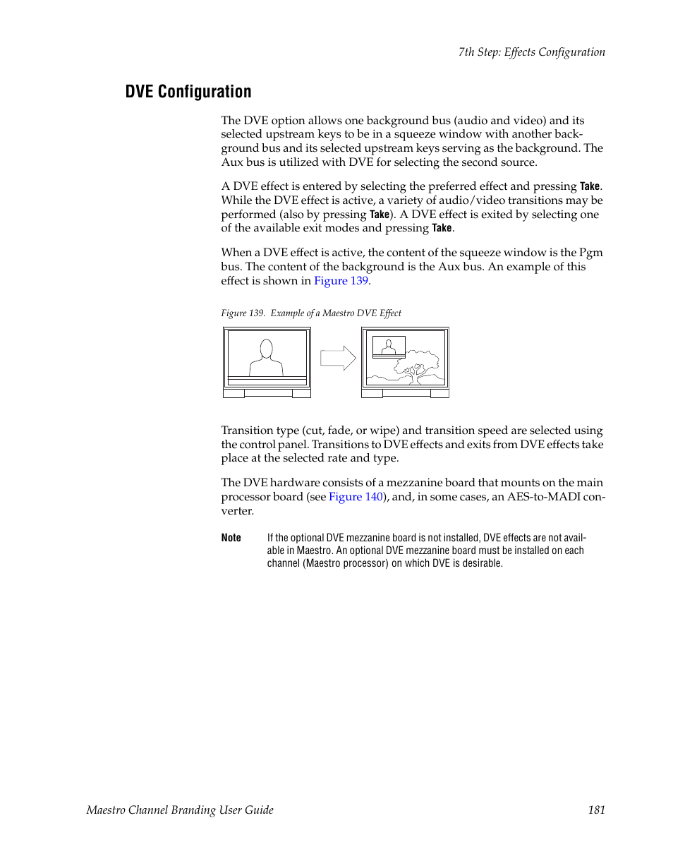 Dve configuration | Grass Valley Maestro Master Control v.1.7 User Manual | Page 185 / 234