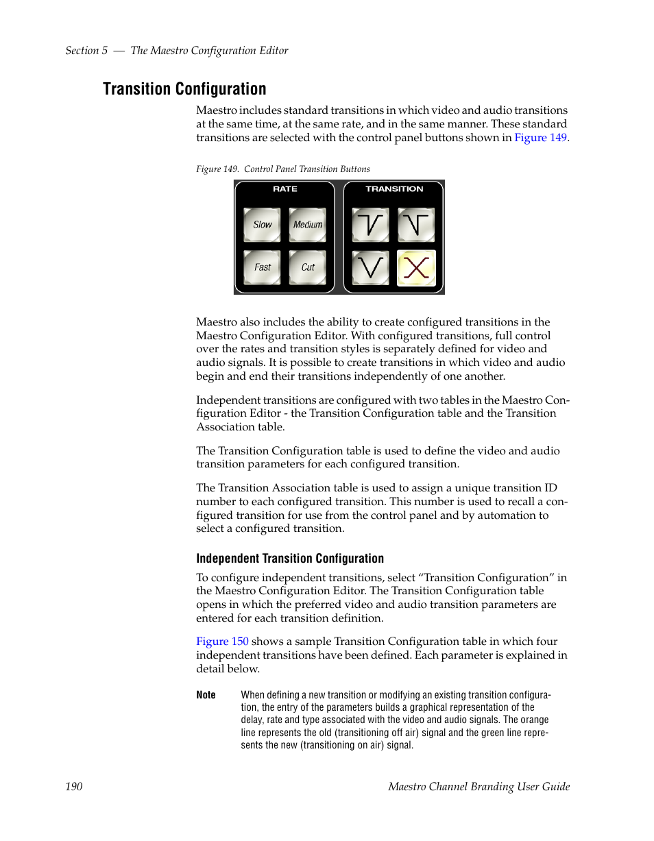 Transition configuration | Grass Valley Maestro Master Control v.1.7 User Manual | Page 194 / 234