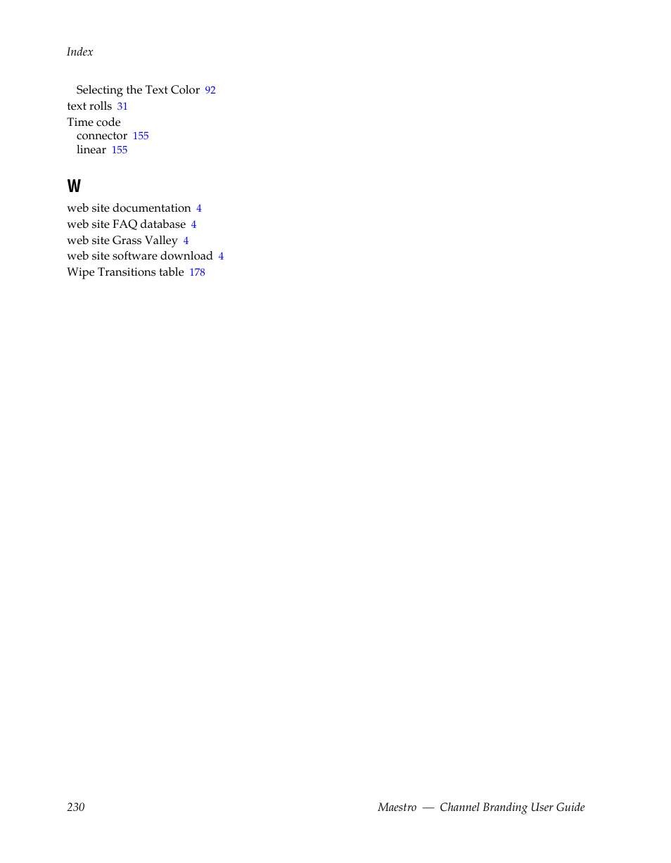 Grass Valley Maestro Master Control v.1.7 User Manual | Page 234 / 234
