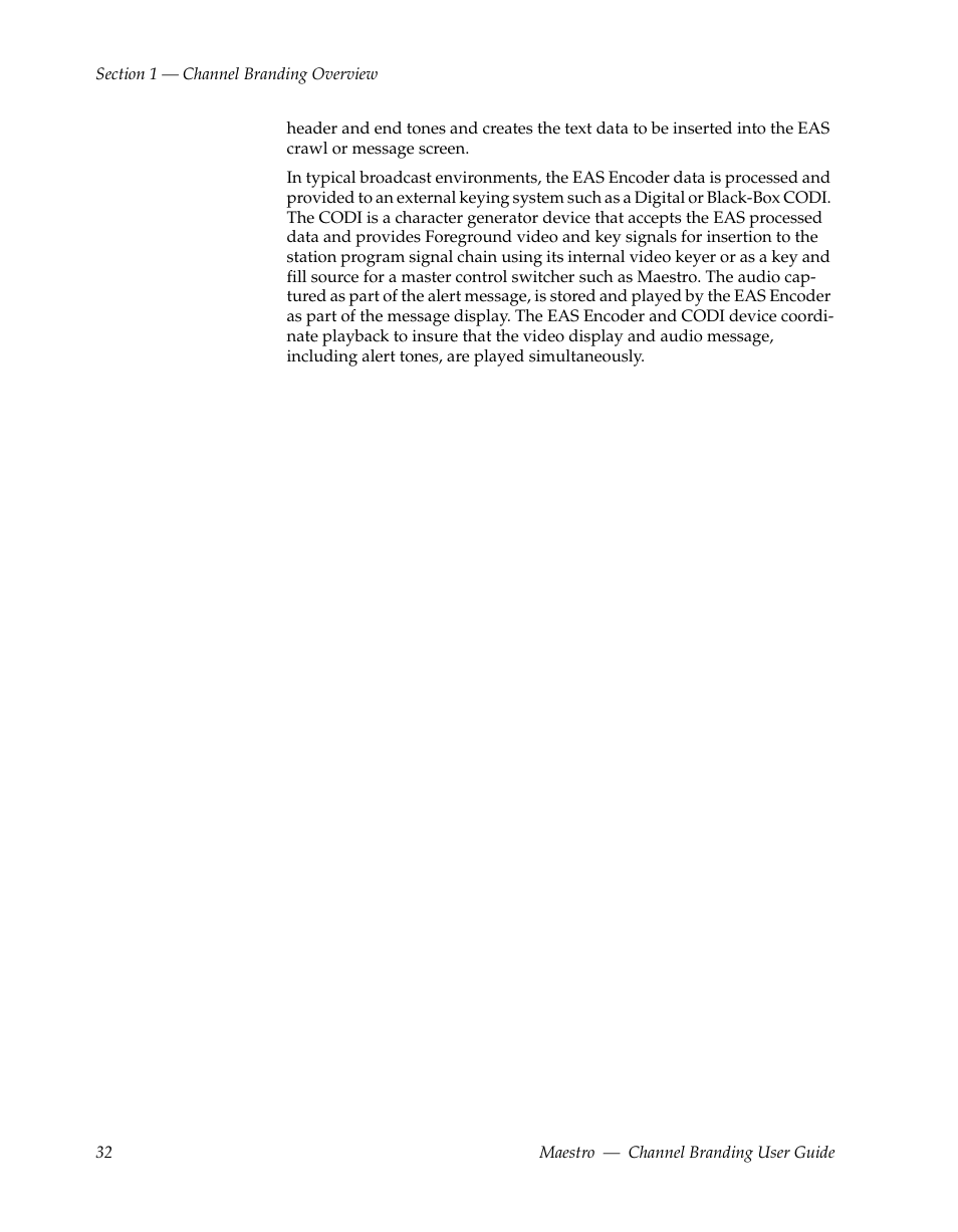 Grass Valley Maestro Master Control v.1.7 User Manual | Page 36 / 234