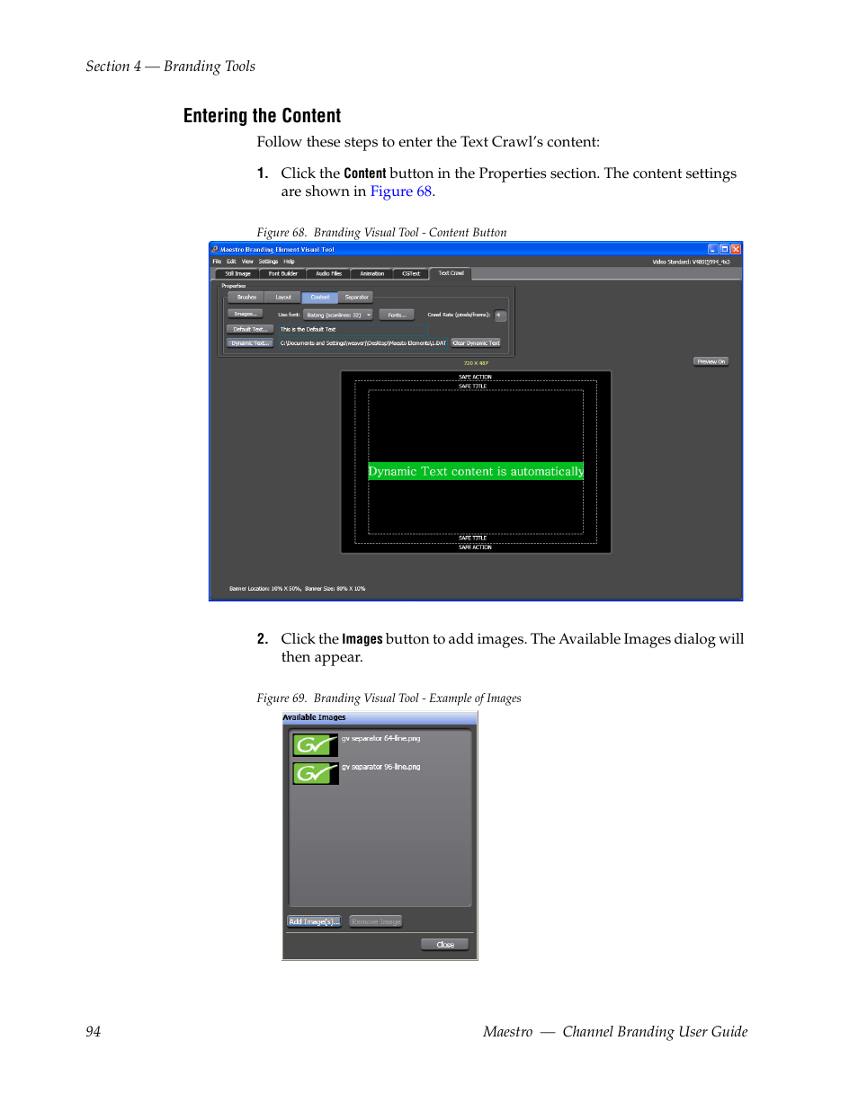 Entering the content | Grass Valley Maestro Master Control v.1.7 User Manual | Page 98 / 234