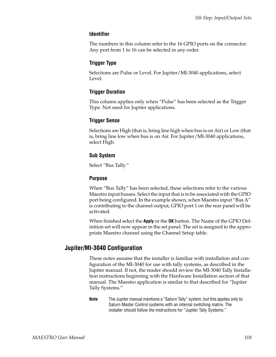 Jupiter/mi-3040 configuration | Grass Valley Maestro Master Control v.2.4.0 User Manual | Page 122 / 455