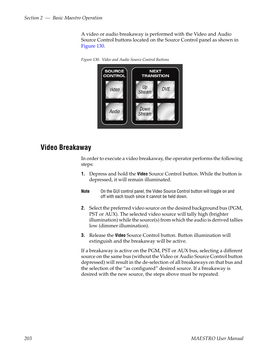 Video breakaway | Grass Valley Maestro Master Control v.2.4.0 User Manual | Page 207 / 455