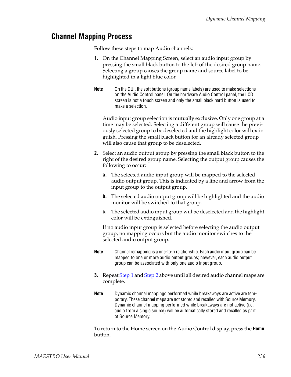 Channel mapping process | Grass Valley Maestro Master Control v.2.4.0 User Manual | Page 240 / 455