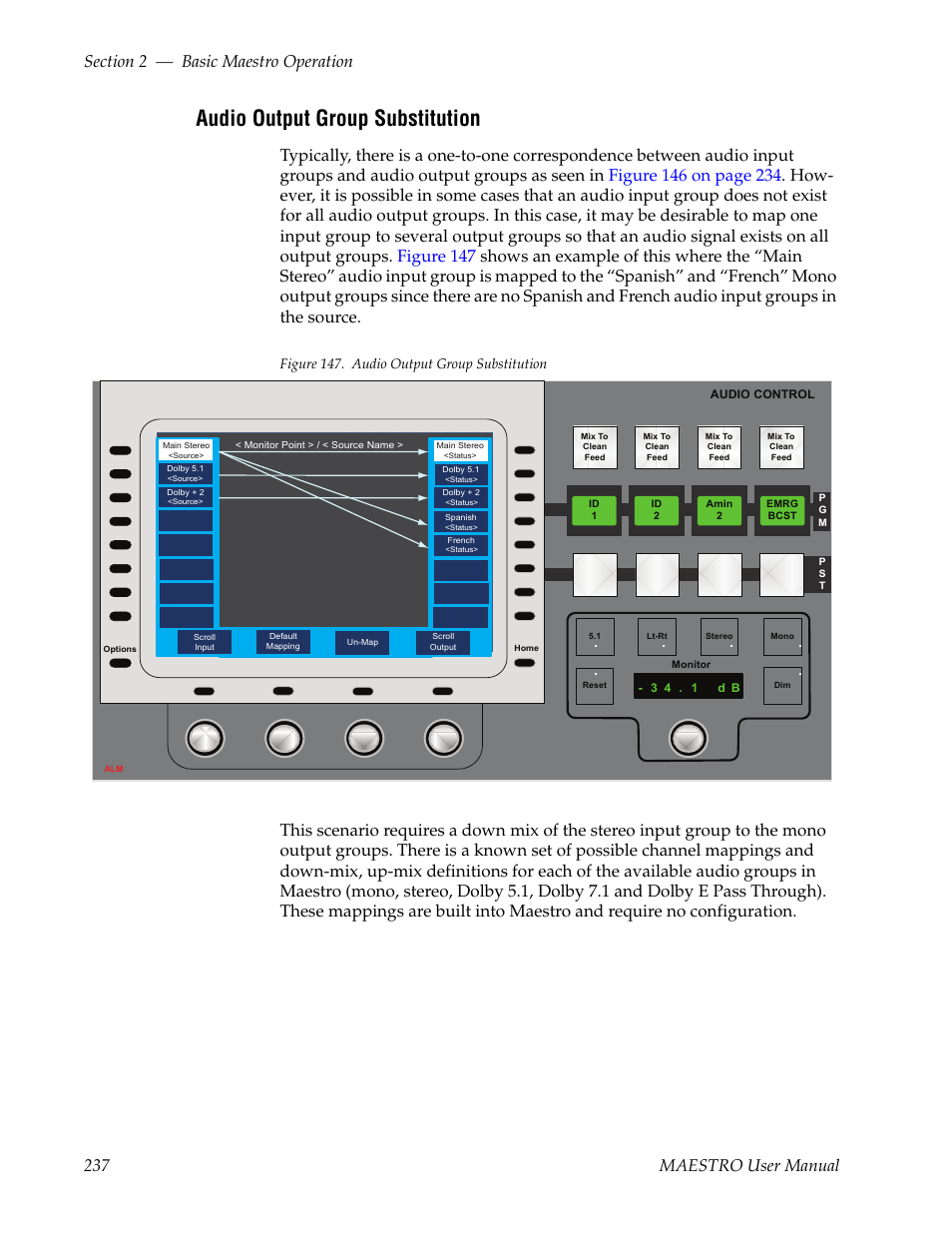 Audio output group substitution, Figure 147. audio output group substitution | Grass Valley Maestro Master Control v.2.4.0 User Manual | Page 241 / 455