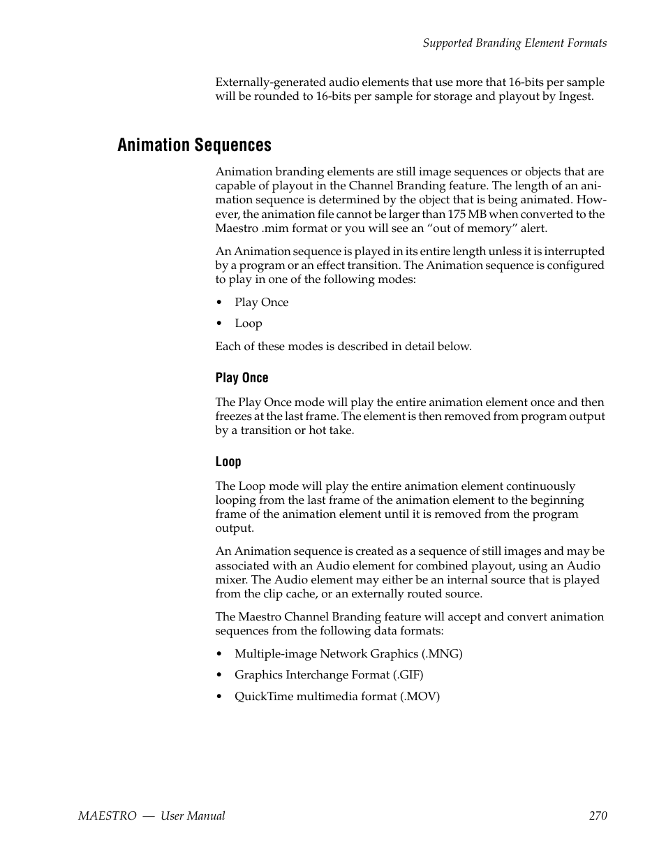 Animation sequences | Grass Valley Maestro Master Control v.2.4.0 User Manual | Page 274 / 455