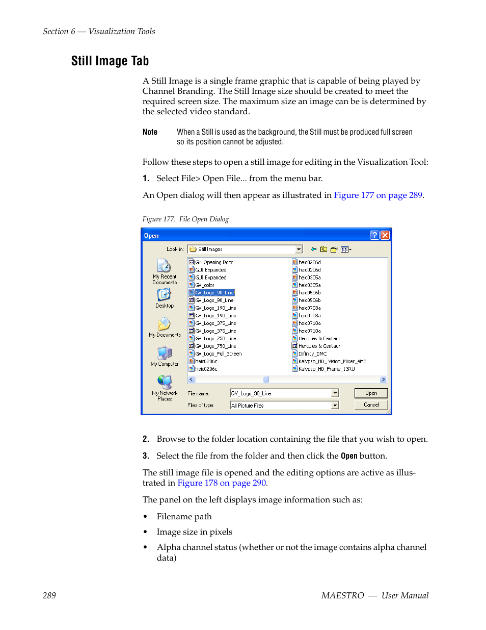 Still image tab | Grass Valley Maestro Master Control v.2.4.0 User Manual | Page 293 / 455