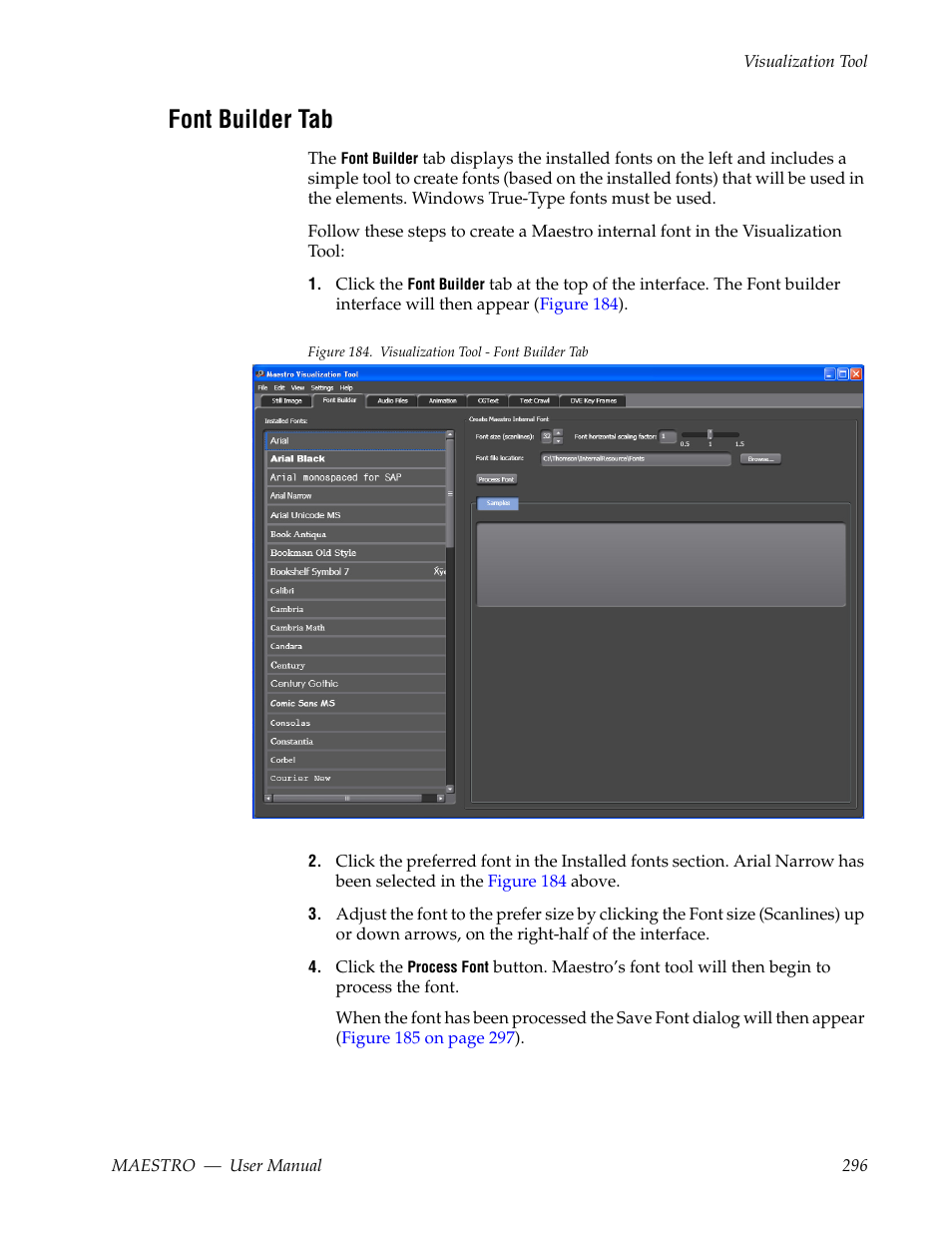 Font builder tab | Grass Valley Maestro Master Control v.2.4.0 User Manual | Page 300 / 455