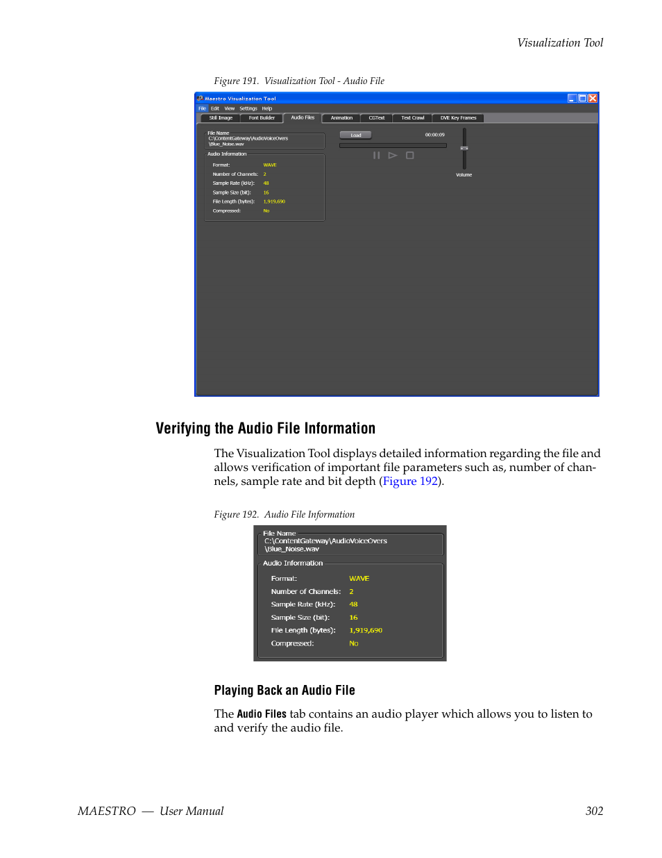 Verifying the audio file information | Grass Valley Maestro Master Control v.2.4.0 User Manual | Page 306 / 455