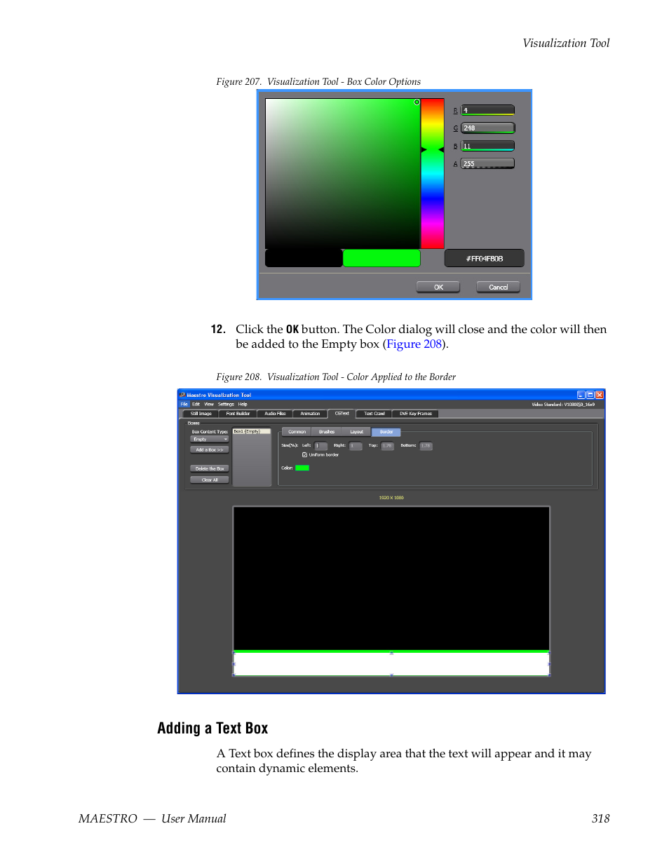 Adding a text box | Grass Valley Maestro Master Control v.2.4.0 User Manual | Page 322 / 455