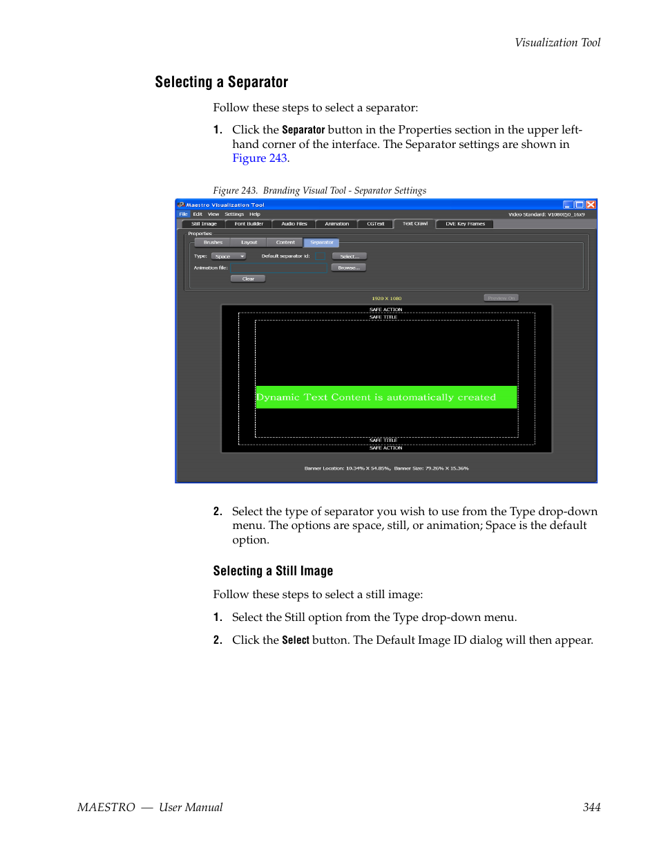 Selecting a separator | Grass Valley Maestro Master Control v.2.4.0 User Manual | Page 348 / 455