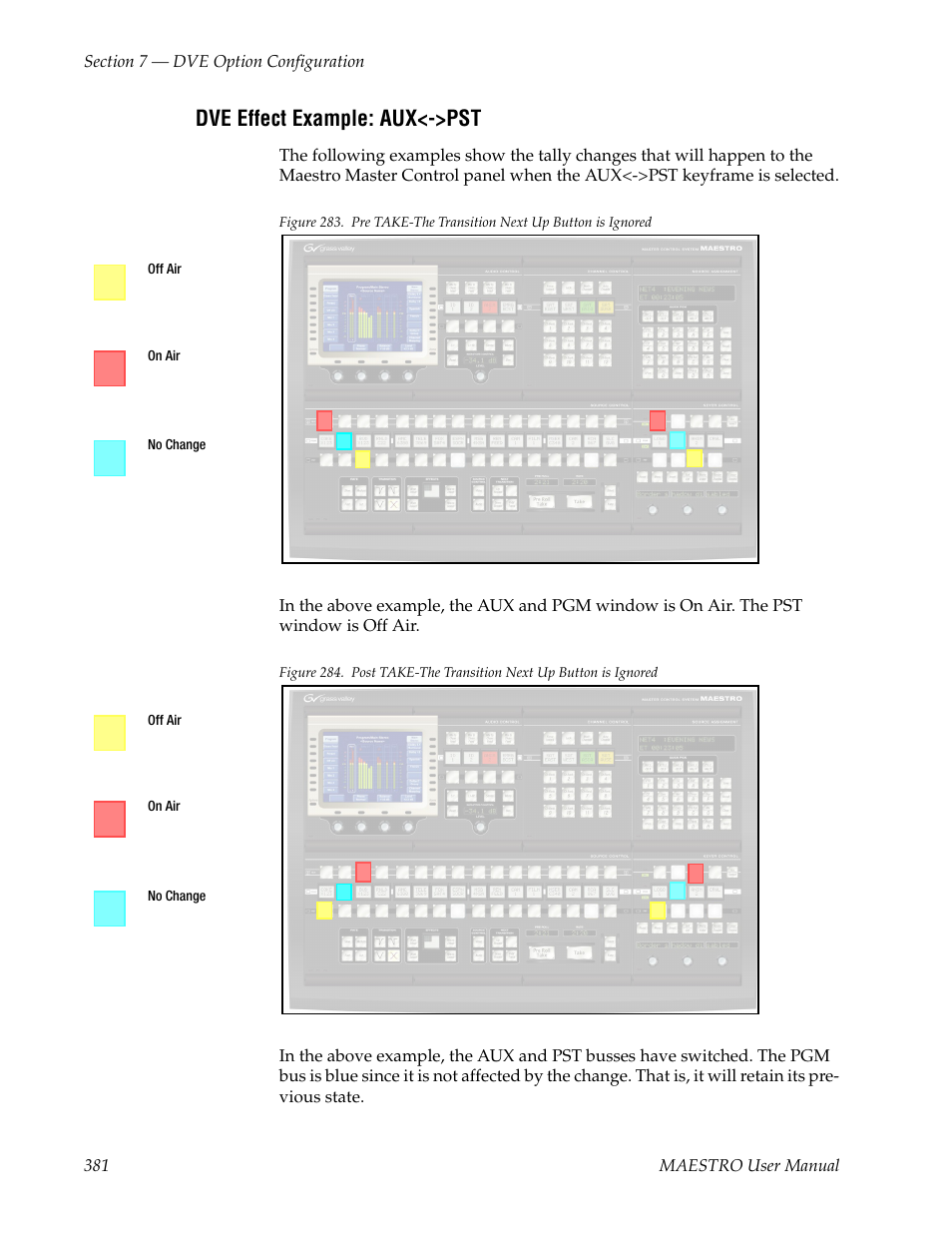 Dve effect example: aux<->pst | Grass Valley Maestro Master Control v.2.4.0 User Manual | Page 385 / 455