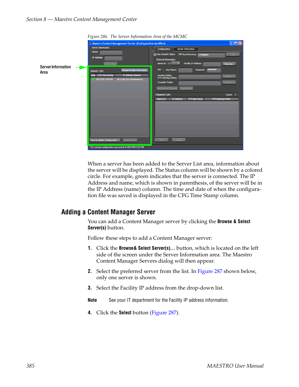 Adding a content manager server | Grass Valley Maestro Master Control v.2.4.0 User Manual | Page 389 / 455