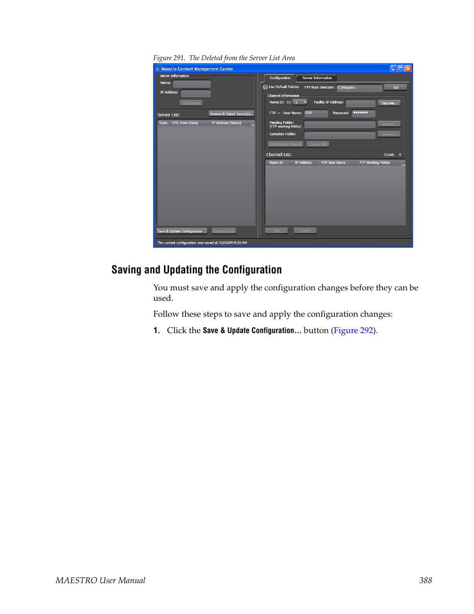 Saving and updating the configuration, List, Figure 291 | Grass Valley Maestro Master Control v.2.4.0 User Manual | Page 392 / 455