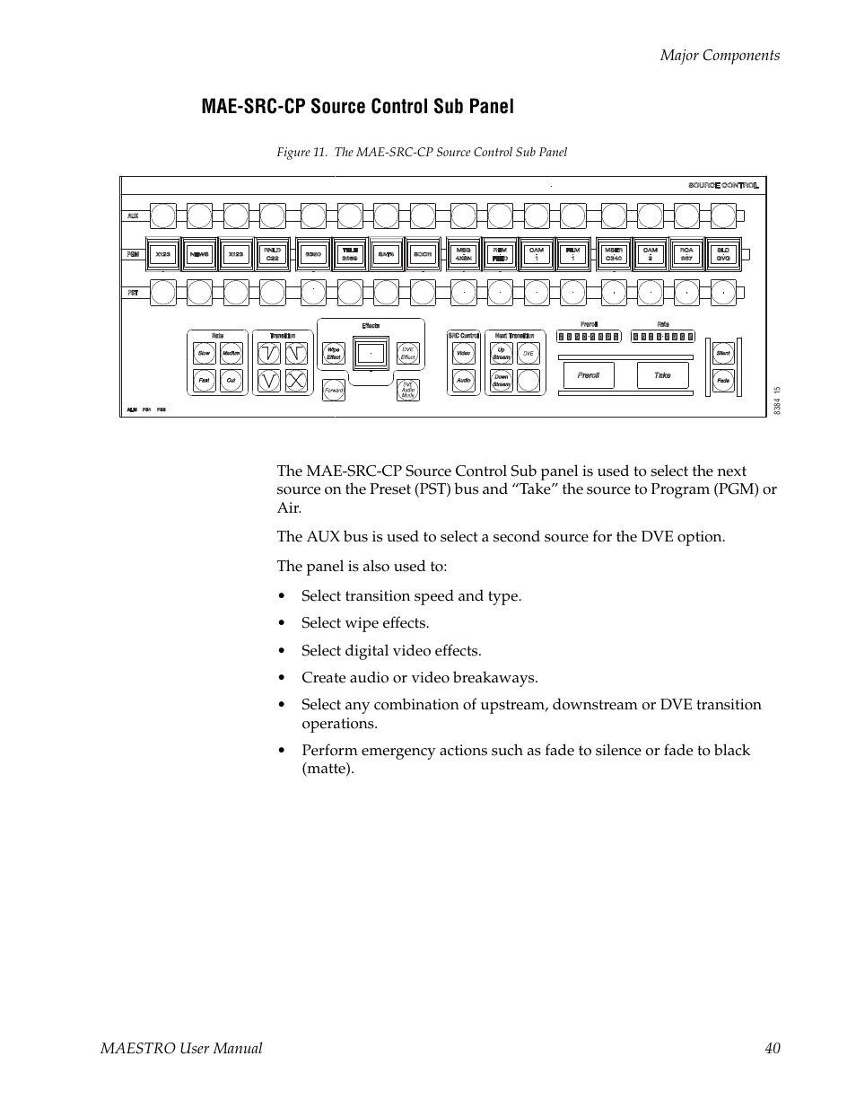 Mae-src-cp source control sub panel | Grass Valley Maestro Master Control v.2.4.0 User Manual | Page 44 / 455
