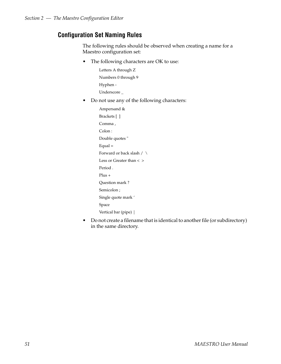 Configuration set naming rules | Grass Valley Maestro Master Control v.2.4.0 User Manual | Page 55 / 455