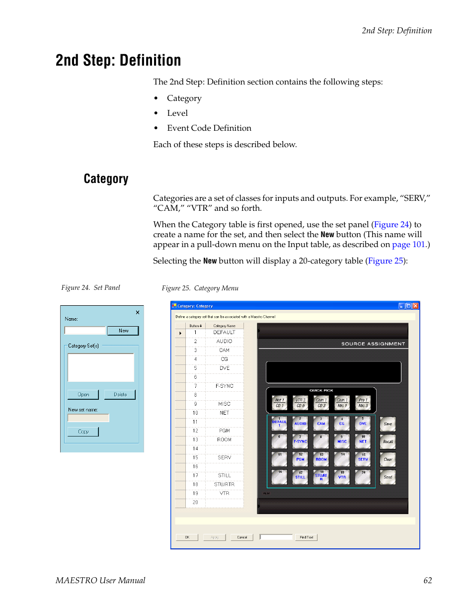 2nd step: definition, Category | Grass Valley Maestro Master Control v.2.4.0 User Manual | Page 66 / 455