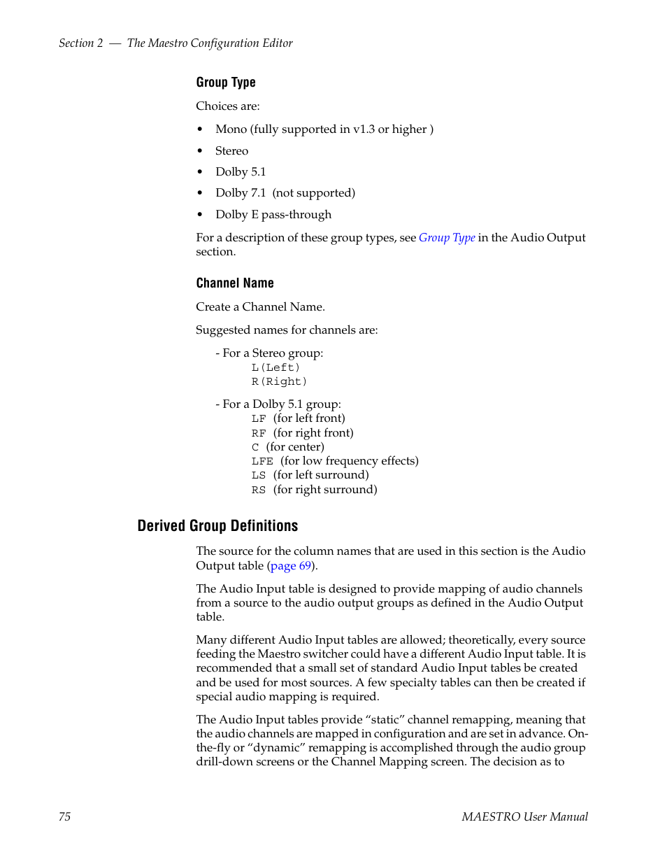 Derived group definitions | Grass Valley Maestro Master Control v.2.4.0 User Manual | Page 79 / 455
