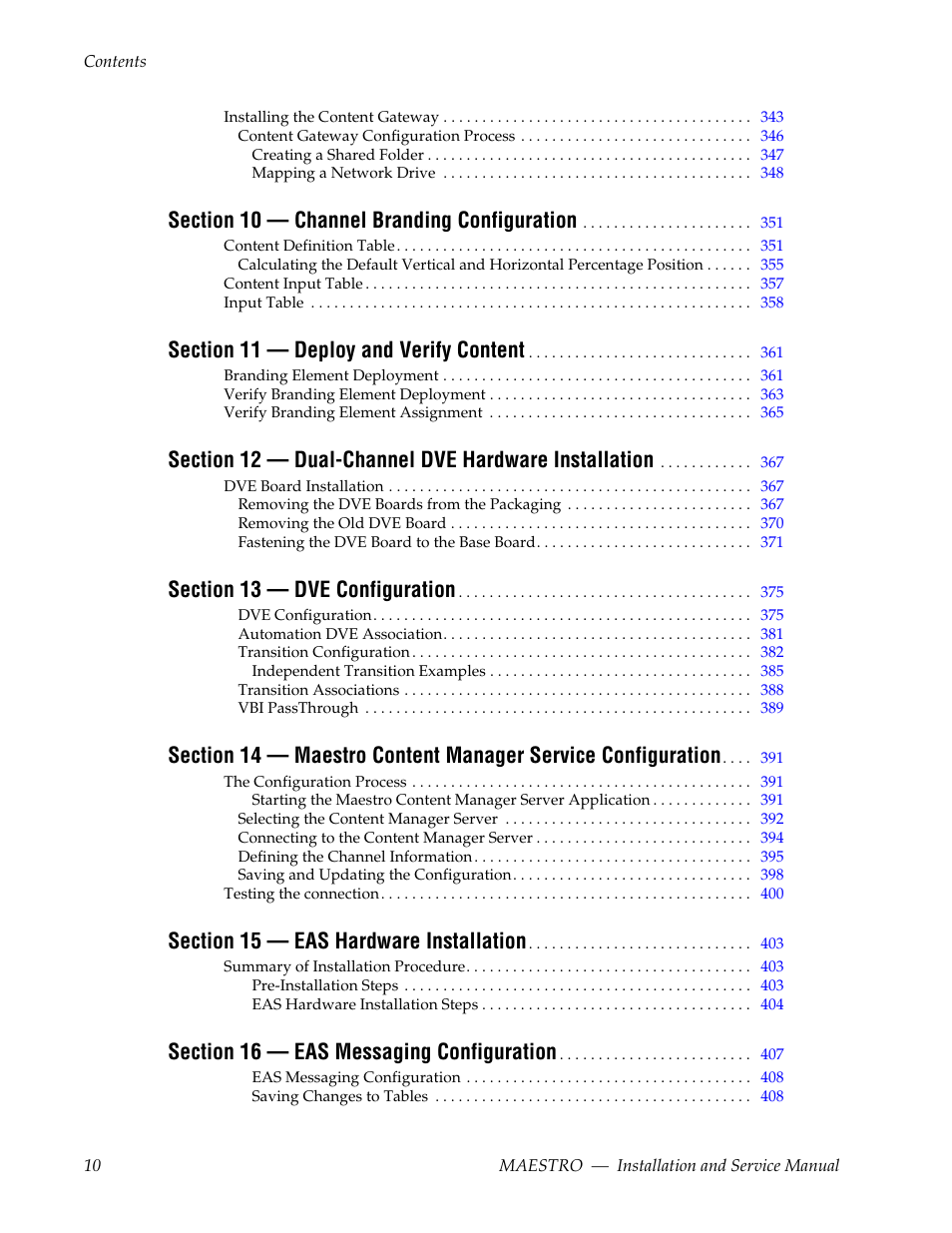 Grass Valley Maestro Master Control Installation v.2.4.0 User Manual | Page 10 / 428
