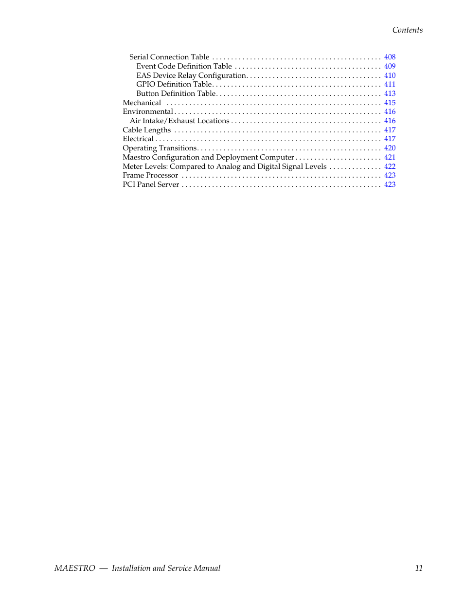 Grass Valley Maestro Master Control Installation v.2.4.0 User Manual | Page 11 / 428