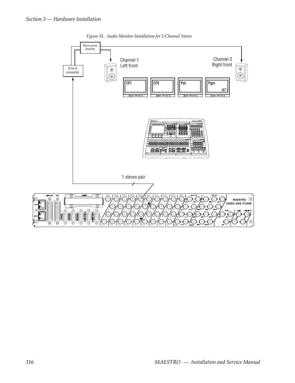 Pgm pst pst cf2 cf2 cf1 cf1, D-to-a converter | Grass Valley Maestro Master Control Installation v.2.4.0 User Manual | Page 116 / 428