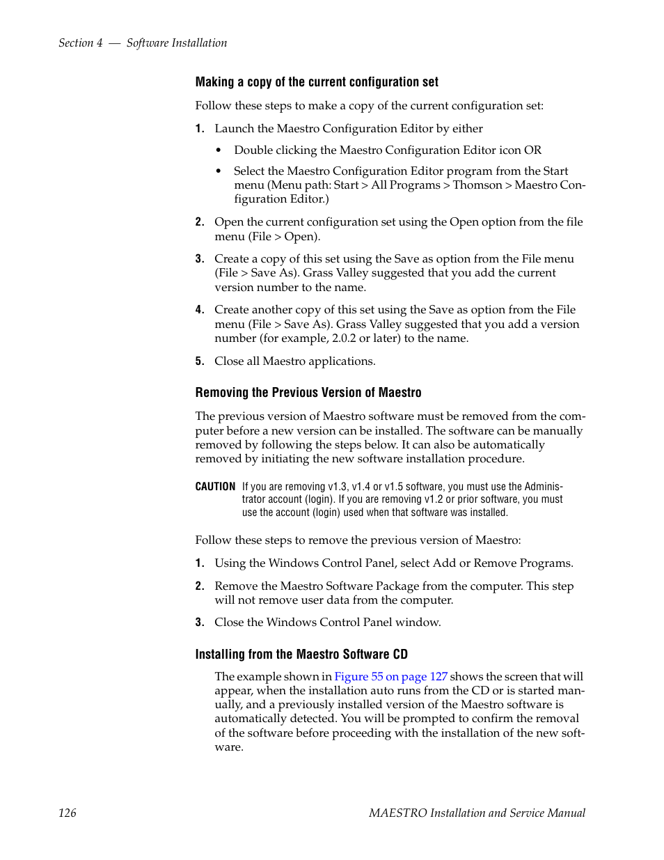 Grass Valley Maestro Master Control Installation v.2.4.0 User Manual | Page 126 / 428