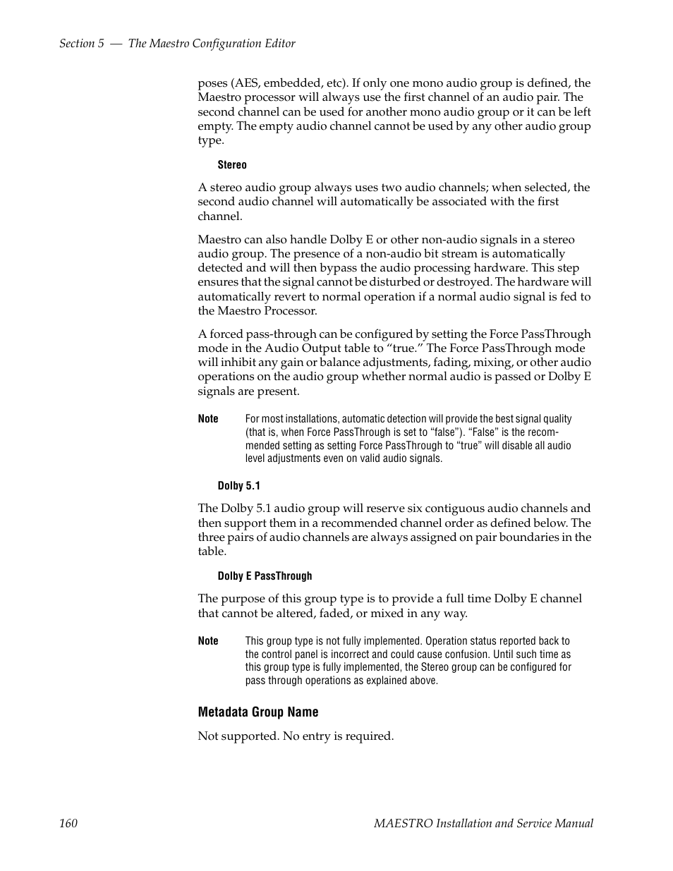 Grass Valley Maestro Master Control Installation v.2.4.0 User Manual | Page 160 / 428