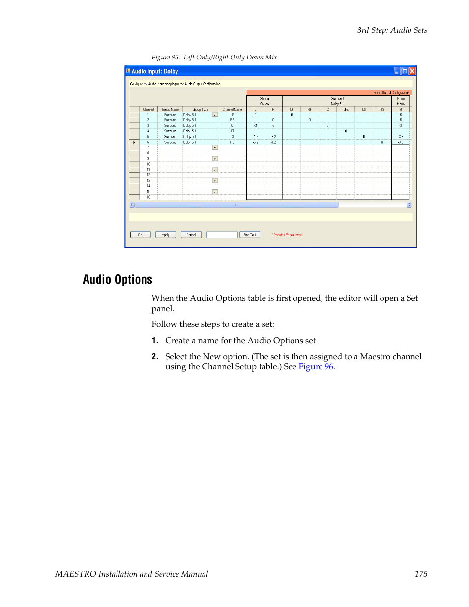 Audio options, Figure 95 | Grass Valley Maestro Master Control Installation v.2.4.0 User Manual | Page 175 / 428
