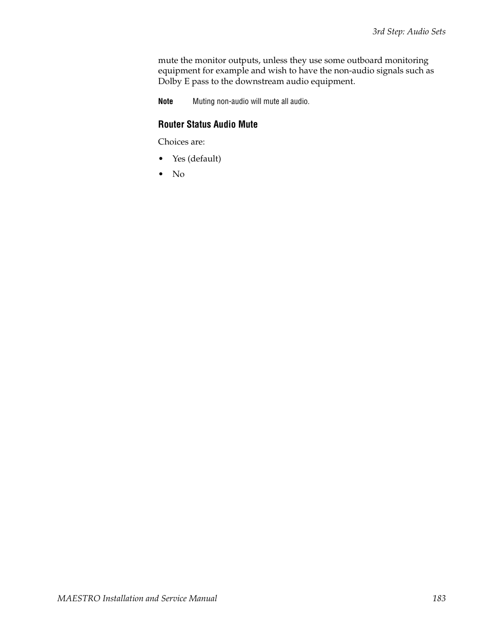 Grass Valley Maestro Master Control Installation v.2.4.0 User Manual | Page 183 / 428