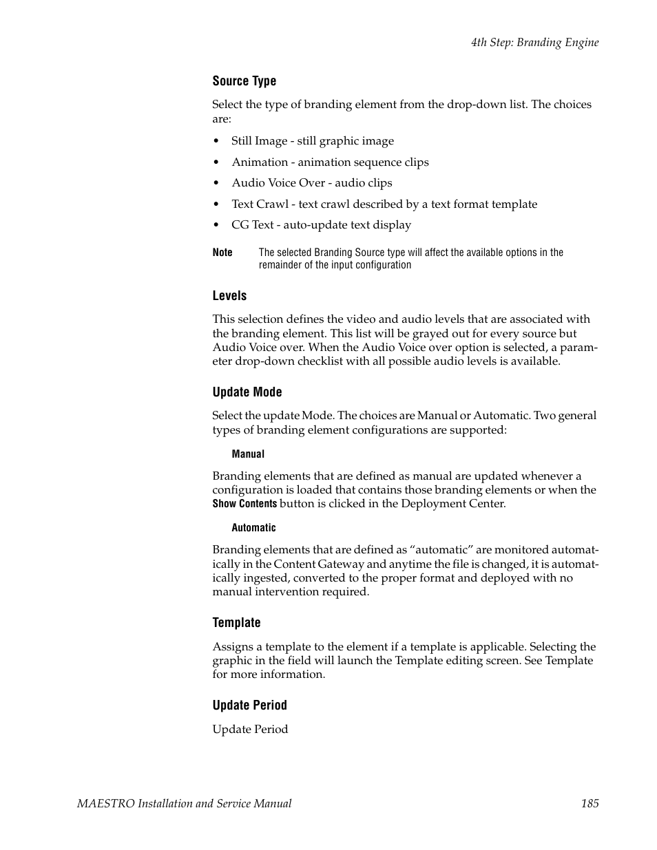 Grass Valley Maestro Master Control Installation v.2.4.0 User Manual | Page 185 / 428