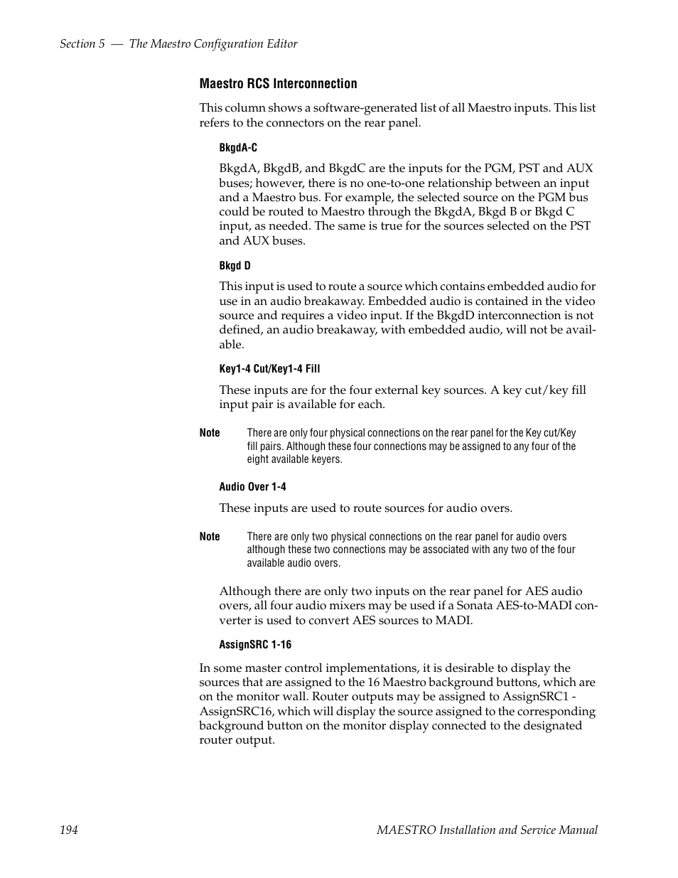 Grass Valley Maestro Master Control Installation v.2.4.0 User Manual | Page 194 / 428