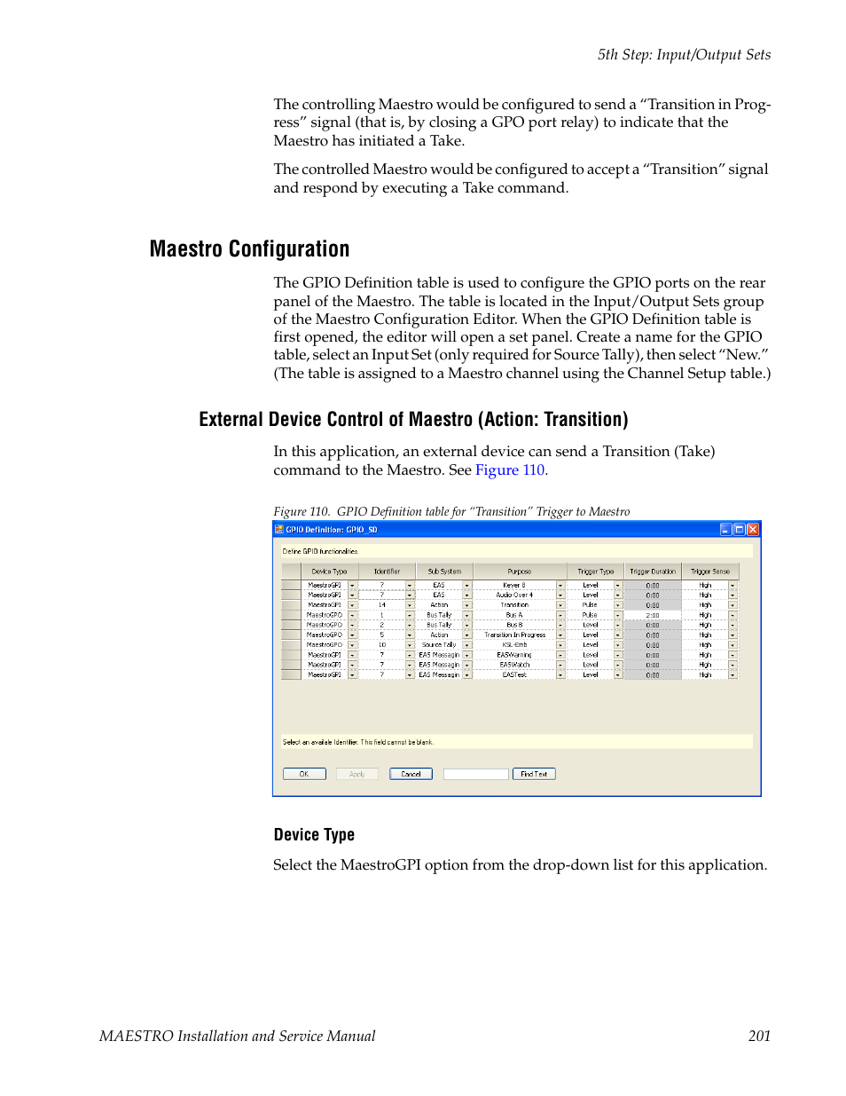Maestro configuration | Grass Valley Maestro Master Control Installation v.2.4.0 User Manual | Page 201 / 428