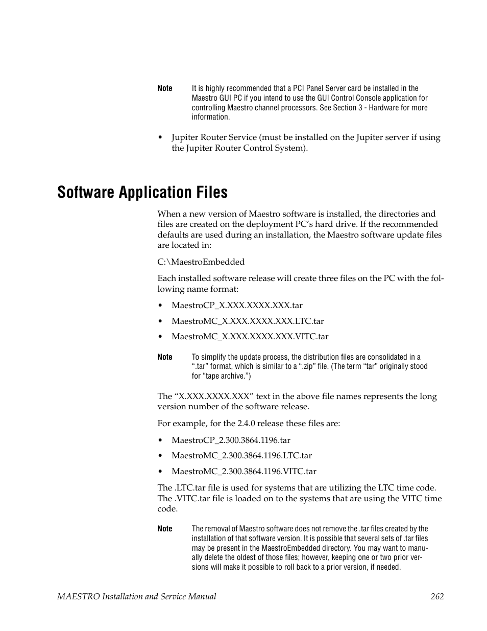 Software application files | Grass Valley Maestro Master Control Installation v.2.4.0 User Manual | Page 262 / 428