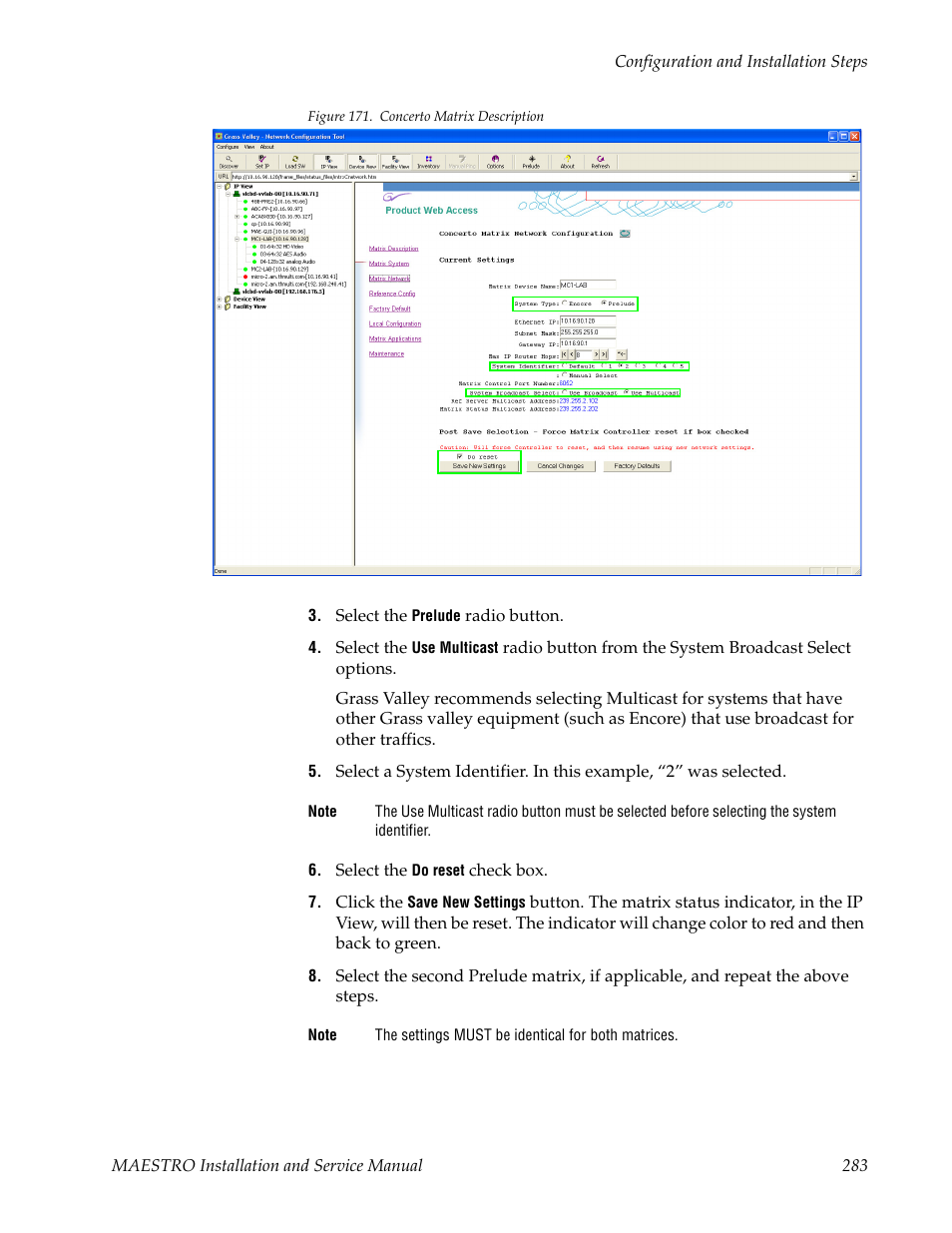 Then appear, The settings you will | Grass Valley Maestro Master Control Installation v.2.4.0 User Manual | Page 283 / 428