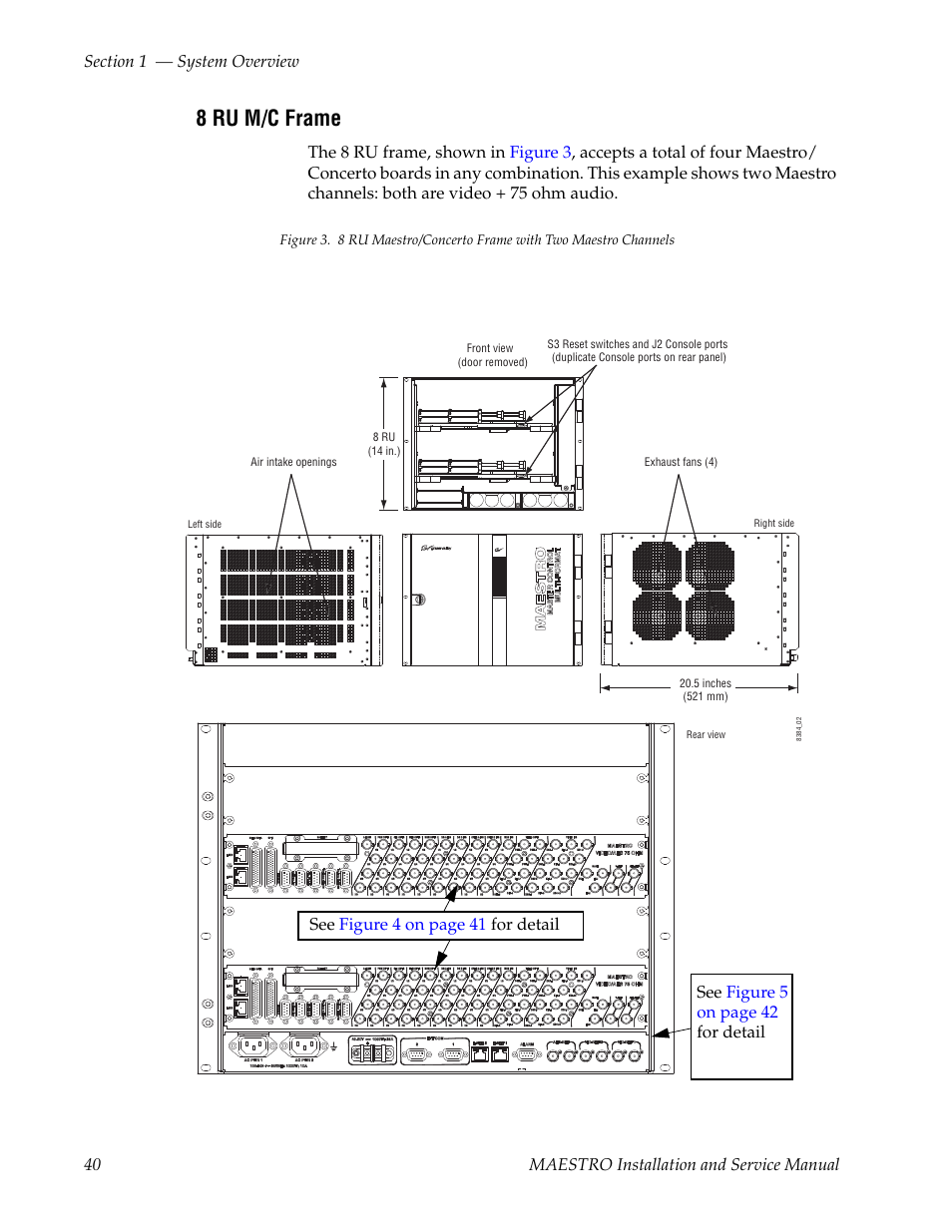 8 ru m/c frame | Grass Valley Maestro Master Control Installation v.2.4.0 User Manual | Page 40 / 428